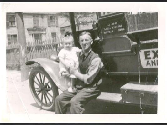 DION'S is now owned and operated by the 4th generation of DION'S. (PIC)Owner Alfonse Dion with is business vehicle around prohibition 1933