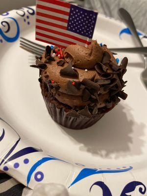 Chocolate cupcake with chocolate frosting