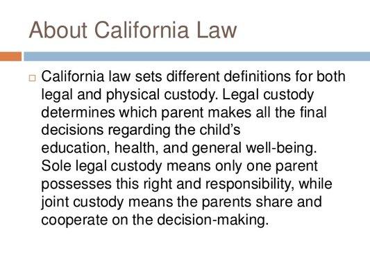 Definition of  child custody