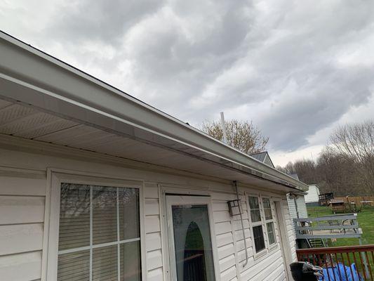 New gutters over the back porch