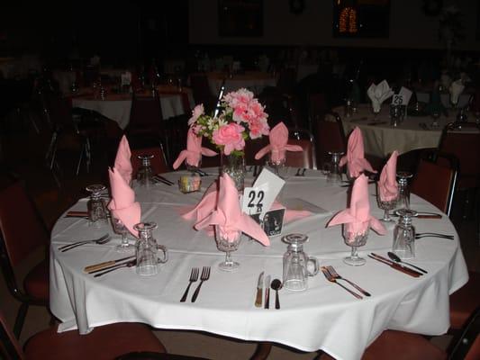 Table setting for a special event.