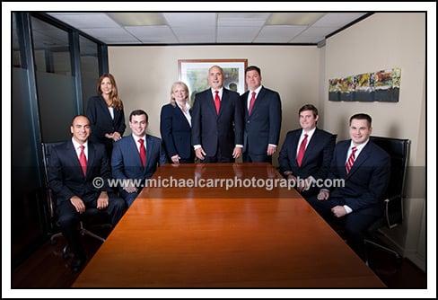 On location business portrait of a team of attorneys by Michael Carr Photography