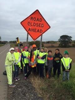 Middle School Students serving Adopt a Highway