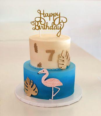 Flamingo birthday cake