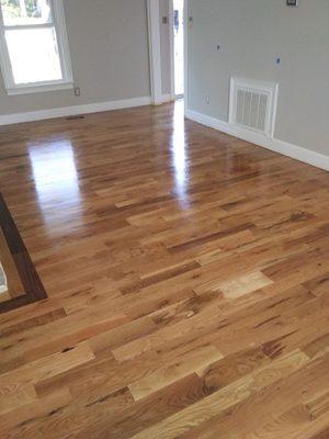 Hardwood floor refinishing.