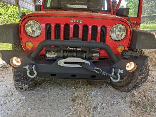 Bumper &winch install at remote location.