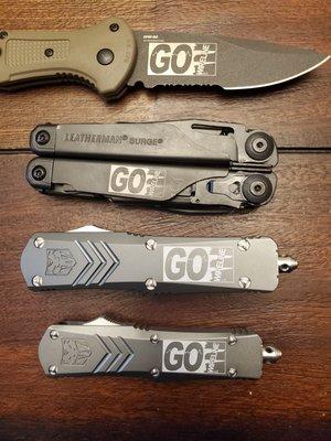 logos on knives and multi-tools