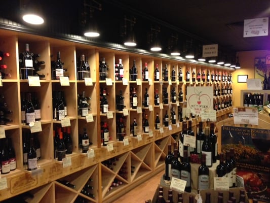 An entire side of the store dedicated to great wines under $25