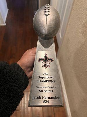 Resin 10" football trophy