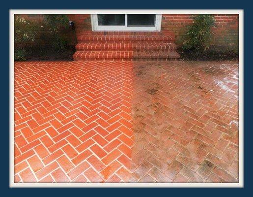 Conroe TX Brick Patio Cleaning