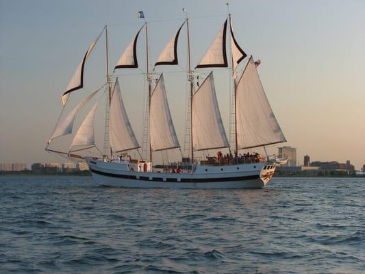 Schooner Windy photo opportunity from our yacht on an afternoon cruise.