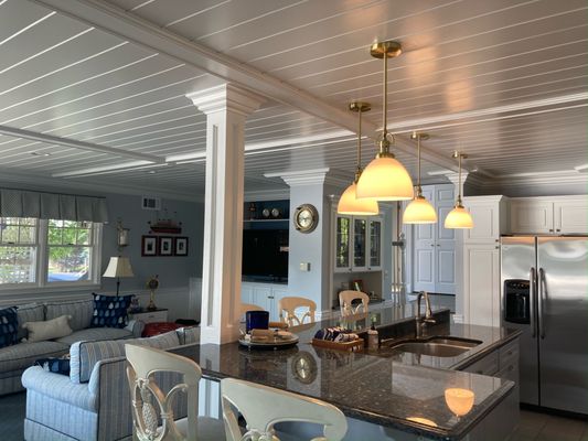 Custom paneled ceiling detail