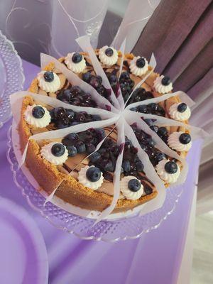 Myer Lemon Blueberry Cheesecake