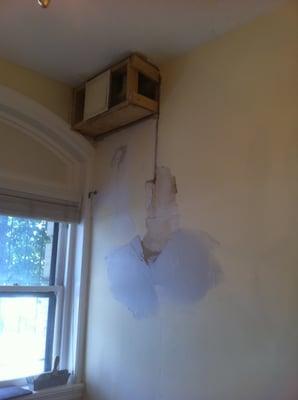 water damage, before