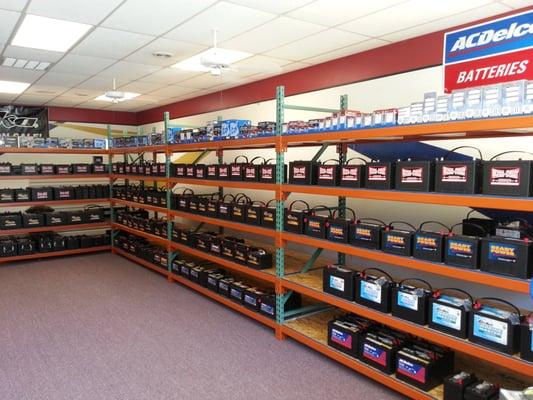 Deka, AC Delco, Motorcraft and Ultra-Start batteries in stock.