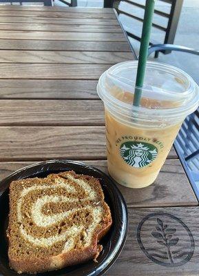 iced latte & pumpkin roll