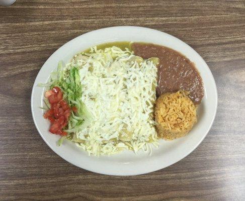 Enchiladas suizas plate