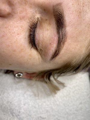 Brow tint and wax