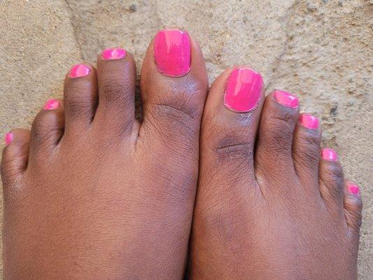 My feet after a pedicure at "Pamper Nail Spa"