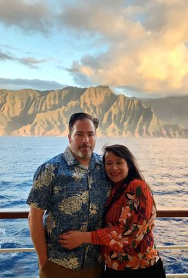 On our final night, sailing past the epic Nāpali Coast, Kauai.