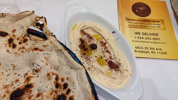 Hummus with their in house baked bread