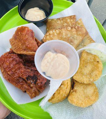 A sampling and petite side of empanadas. (We had 3 tickets)