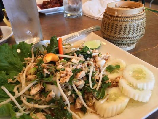 Lao Laap Chicken and sticky rice