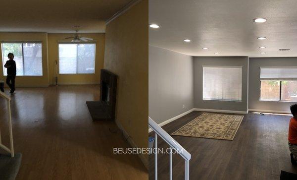 Before and after - Led ceiling lights installation