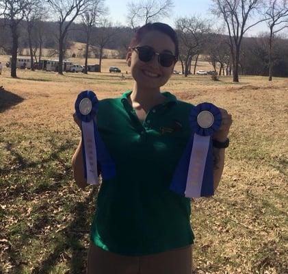 Anna at FCF show after competing in her first dressage show!  Congratulations!