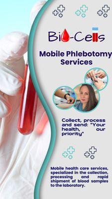 "Elevating healthcare one drop at a time.  Our mobile phlebotomy service brings the lab to you. Health, convenience, and comfort--because