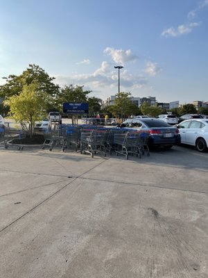 Shopping carts that the employees are too lazy to bring in.