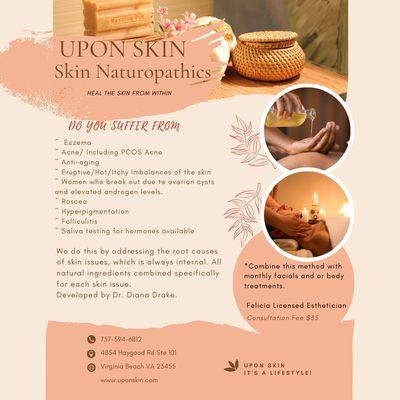 Book a consultation for the naturopathic program, www.uponskin.com