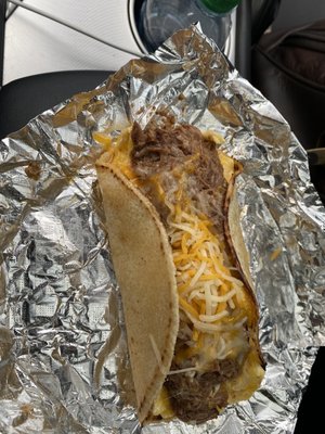 Yuge brisket and egg low carb taco. I get one twice a week, they are delicious.