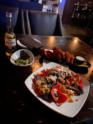 Drunken Nachos, Smoked Chicken Wings