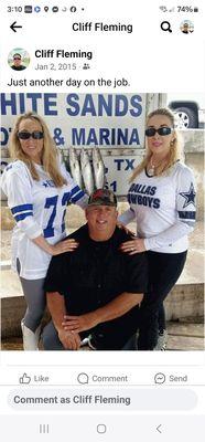 The original Dallas Cowboy Cheerleaders Carrieand Sheri twin sisters what's a mess of speckled trout