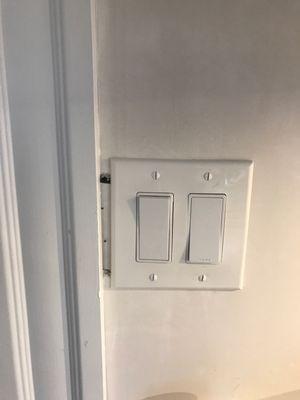 Lite switch in brand new kitchen.