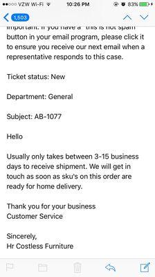 Response after 30 emails. Contact your bank asap and get a refund. I still never got a refund from this fake company.