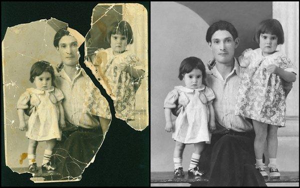 Restoration of a Near Completely Lost Family Photo.