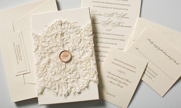 Wedding Invitation with Lace Details