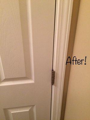 Bathroom door after picture