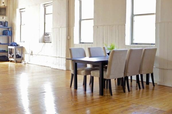 conference table at C-54's headquarters aka "Loft Light Studio"