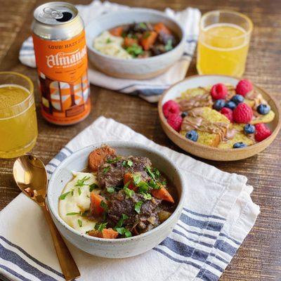 Our idea of a delicious Valentine's dinner...Boozy Braised Short Ribs and Blood Orange Olive Oil Cake