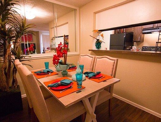 Kitchens conveniently overlook dining areas!