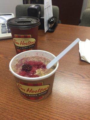 Berry oatmeal with no brown sugar, just the way I like it!