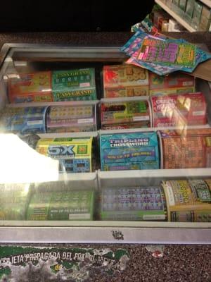 standard selection of $10-$1 CA scratchers