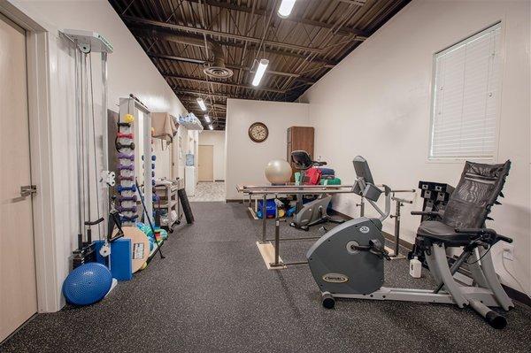 Central Wyoming Therapy's gym, we have use of entire facility at Lifetime Health & Fitness