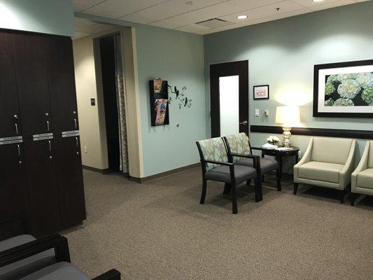 The second waiting room for after you get changed into a wrap for the mammogram.