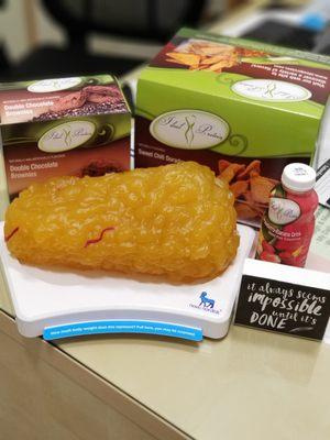 That's what 5 pounds of fat look like next to some of our signature products.