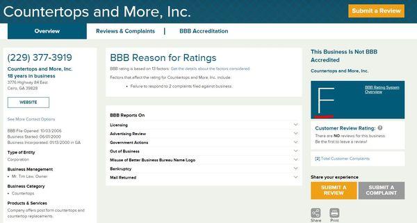 A rating of "F" from the Better Business Bureau.  Funny how the other 2 reviewers only have 1 review each... Tim is a con-man.