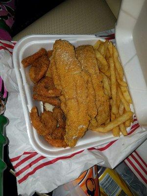 10 shrimp &  catfish fillet combo